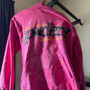 Sp5der Vibrant Pink Hoodie